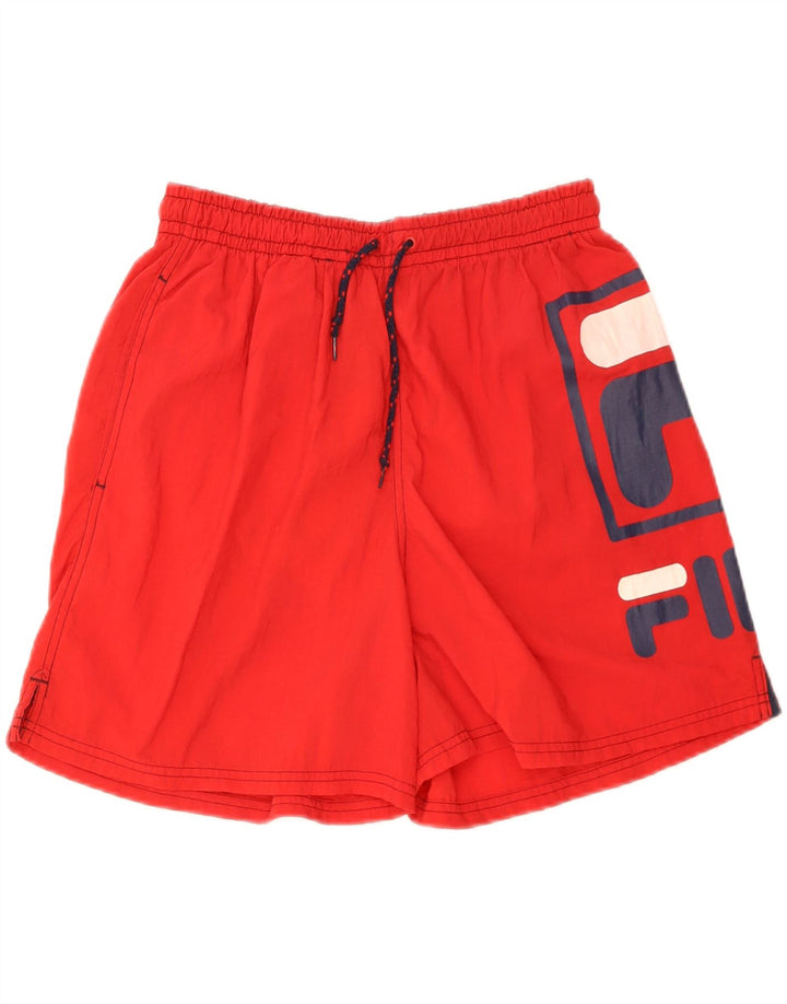 Pantaloni scurți sport Fila pentru bărbați, roșu mediu, nailon