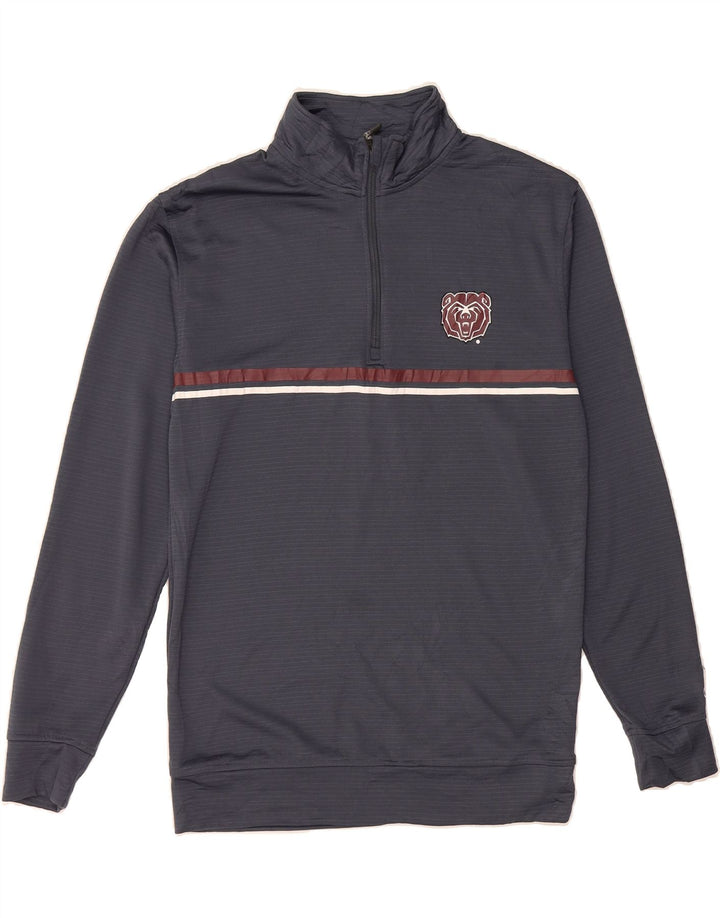 CHAMPION Mens Zip Neck Sweatshirt Jumper Small Navy Blue Pinstripe Vintage Champion and Second-Hand Champion from Messina Hembry 