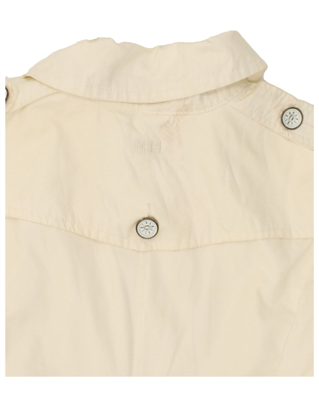 NAPAPIJRI Womens Double Breasted Coat UK 14 Large Off White Cotton Vintage Napapijri and Second-Hand Napapijri from Messina Hembry 