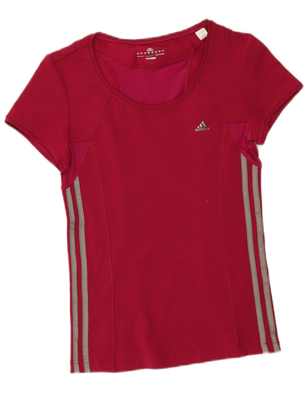 Tricou Adidas Climacool pentru femei Top UK 12 Medium Red Poliester Sport