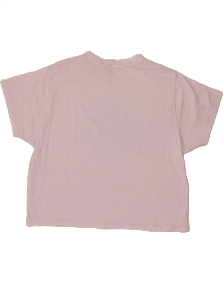 LEVI'S Womens Crop Graphic T-Shirt Top UK 14 Medium Pink Vintage Levi's and Second-Hand Levi's from Messina Hembry 