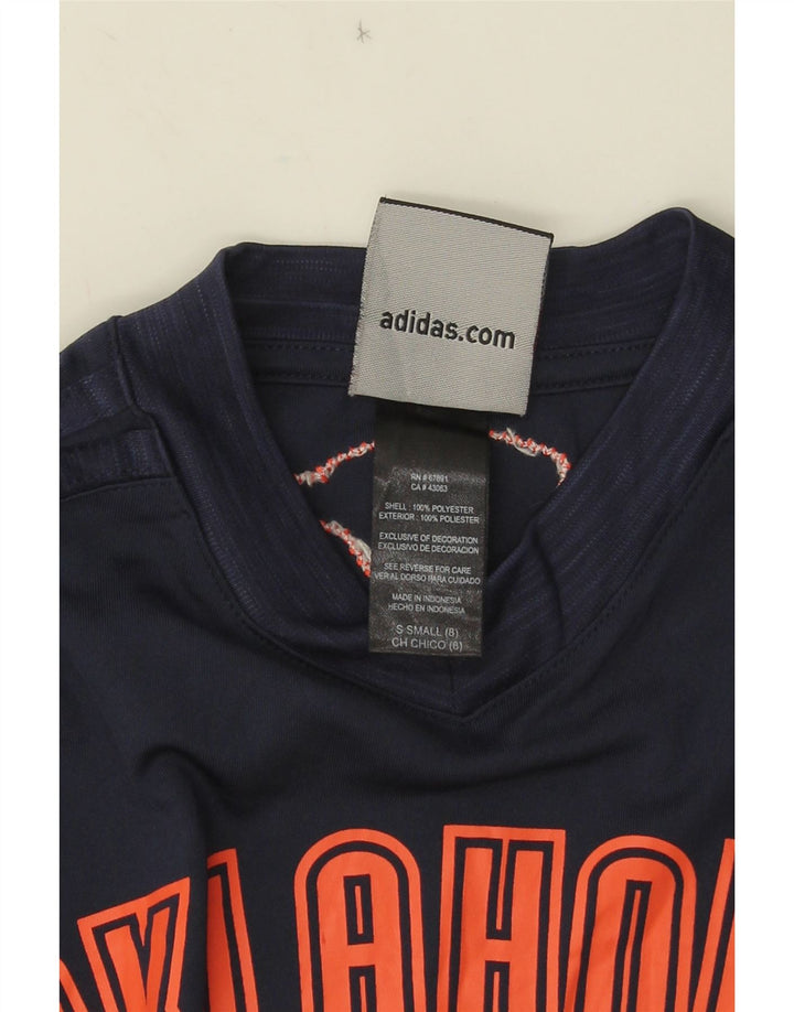 Adidas Boys Graphic Top Maneca Lunga 7-8 Ani Mic Bleumarin