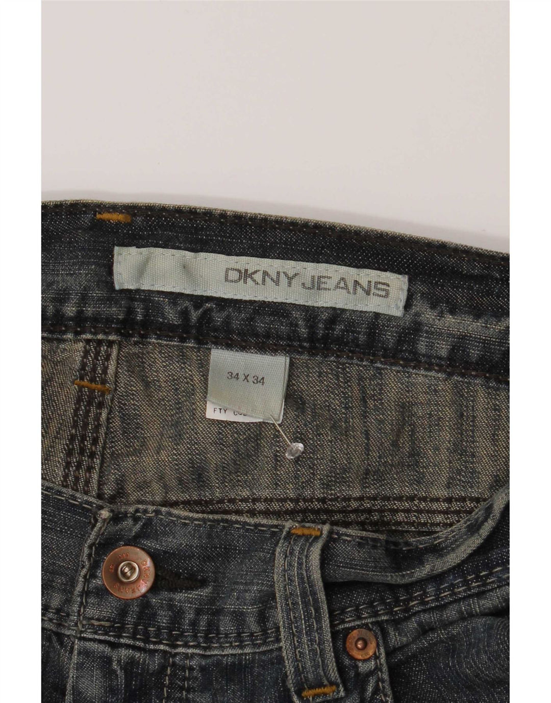 Blugi Dkny Bărbați Drepți L34 L34 Bumbac Albastru