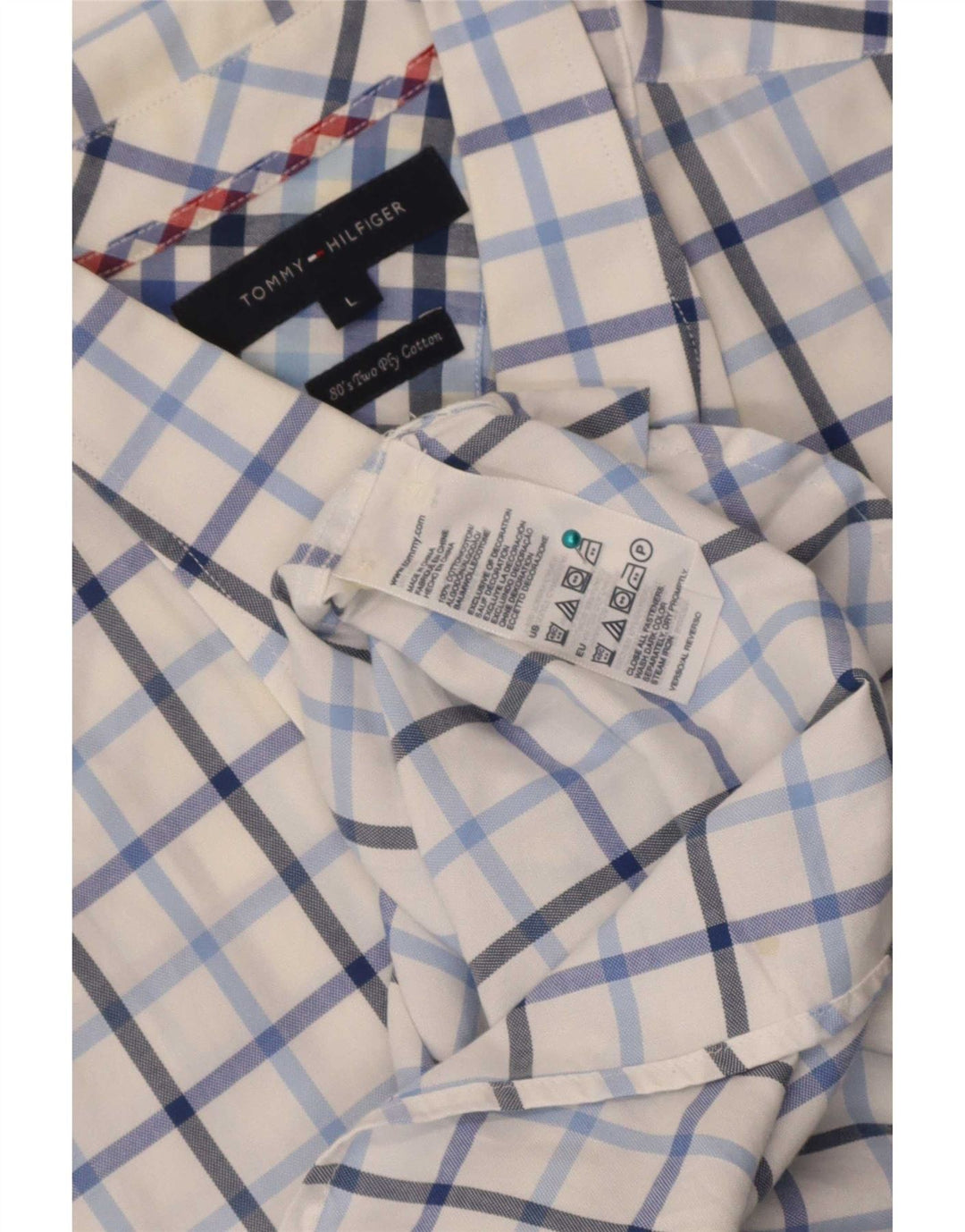 Cămașă cu mânecă scurtă Tommy Hilfiger pentru bărbați, bumbac cu carouri albe mari