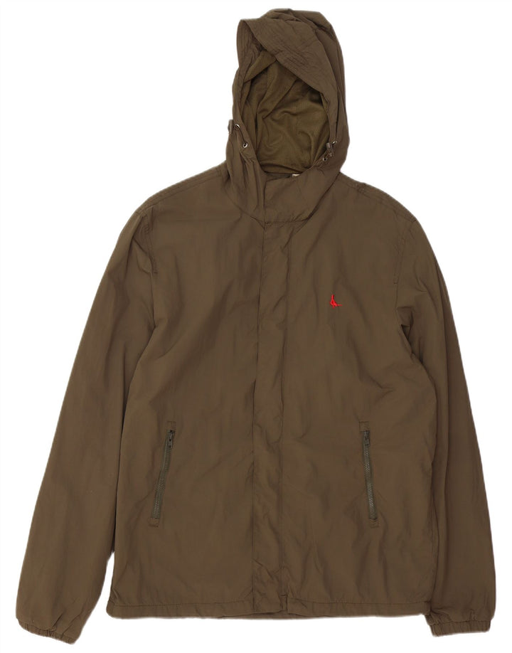 JACK WILLS Jachetă de ploaie cu glugă pentru bărbați UK 40, nailon mare kaki