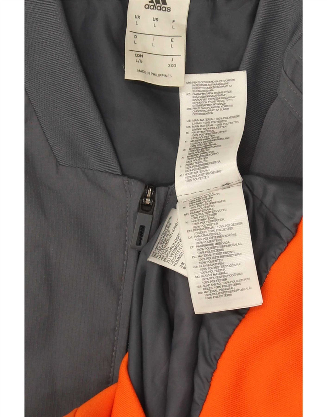 Jachetă Bomber pentru bărbați Adidas UK 40, mare, gri, poliester color bloc