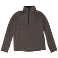 Tricou Under Armour pentru bărbați, cu fermoar și gât, cu mânecă lungă, poliester, gri mediu