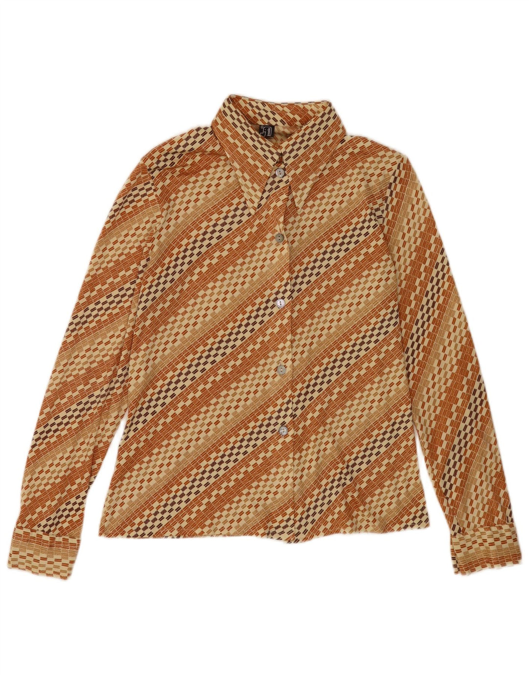 Cămașă Vintage pentru femei IT 48 XL Maro cu dungi
