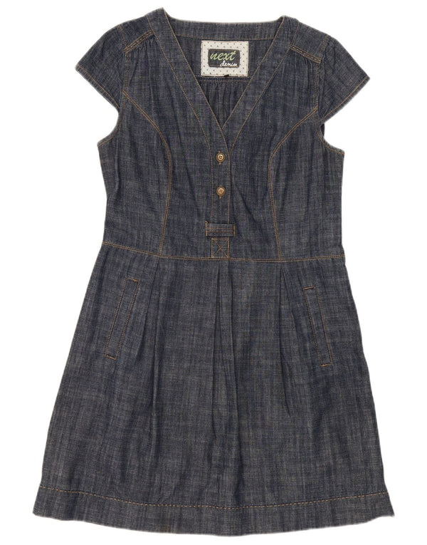 Următorul Rochie A-Line pentru femei UK 14 Medium Bleumarin Bumbac