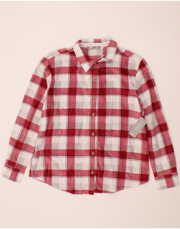 LEE Womens Flannel Shirt UK 14 Medium Red Check Polyester Vintage Lee and Second-Hand Lee from Messina Hembry 