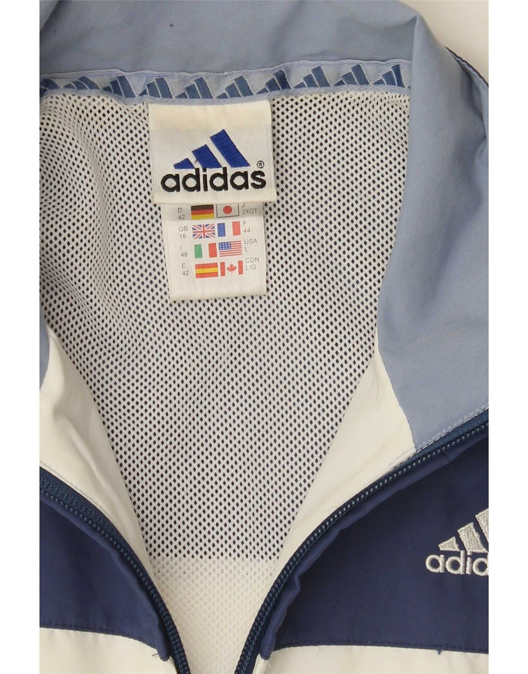 Jachetă de top pentru trening supradimensionată Adidas pentru femei UK 16, mare, alb, color block