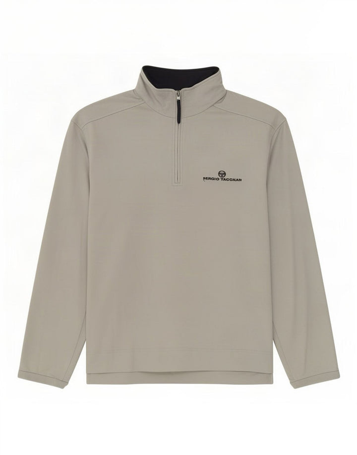 Sergio Tacchini Trening pentru bărbați, cu fermoar, cu gât, de culoare mare, gri