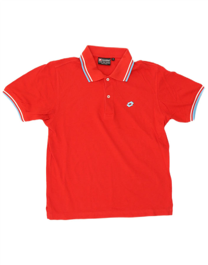 Tricou polo pentru bărbați Lotto în dungi roșii medii