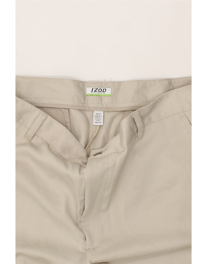 IZOD Mens Straight Chino Trousers W38 L30  Beige Polyester Vintage Izod and Second-Hand Izod from Messina Hembry 