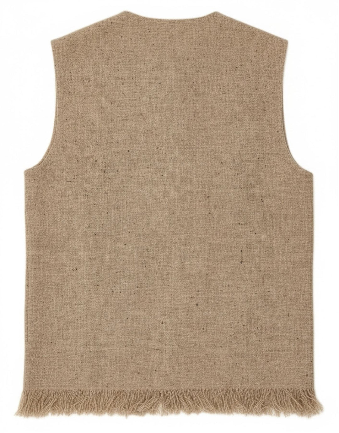 Pulover Cardigan fără mâneci Vintage pentru femei UK 14 Lână cu pete gri mediu