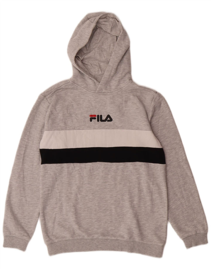 Pulover Fila Băieți Graphic Pulover 11-12 Ani Bumbac Gri