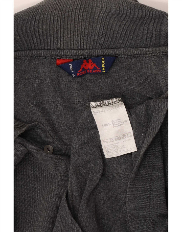 Cămașă polo pentru bărbați Kappa, bumbac gri mare