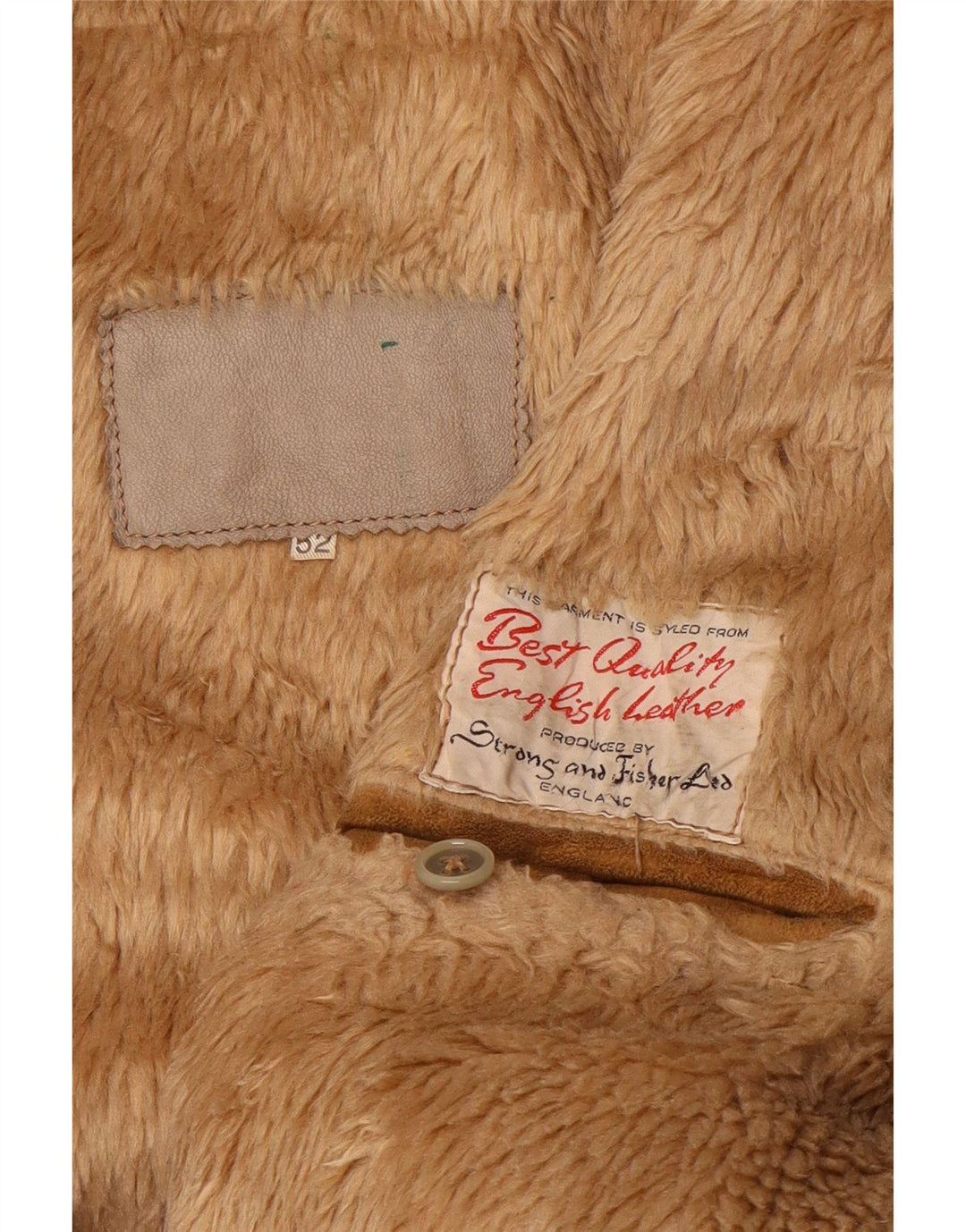Jachetă vintage bărbătească din shearling IT 52 XL din piele maro