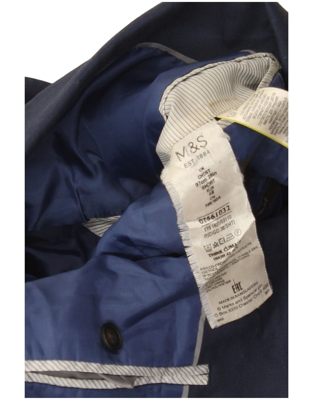 Sacou Marks & Spencer pentru bărbați, cu 2 nasturi, EU 48, bleumarin mediu