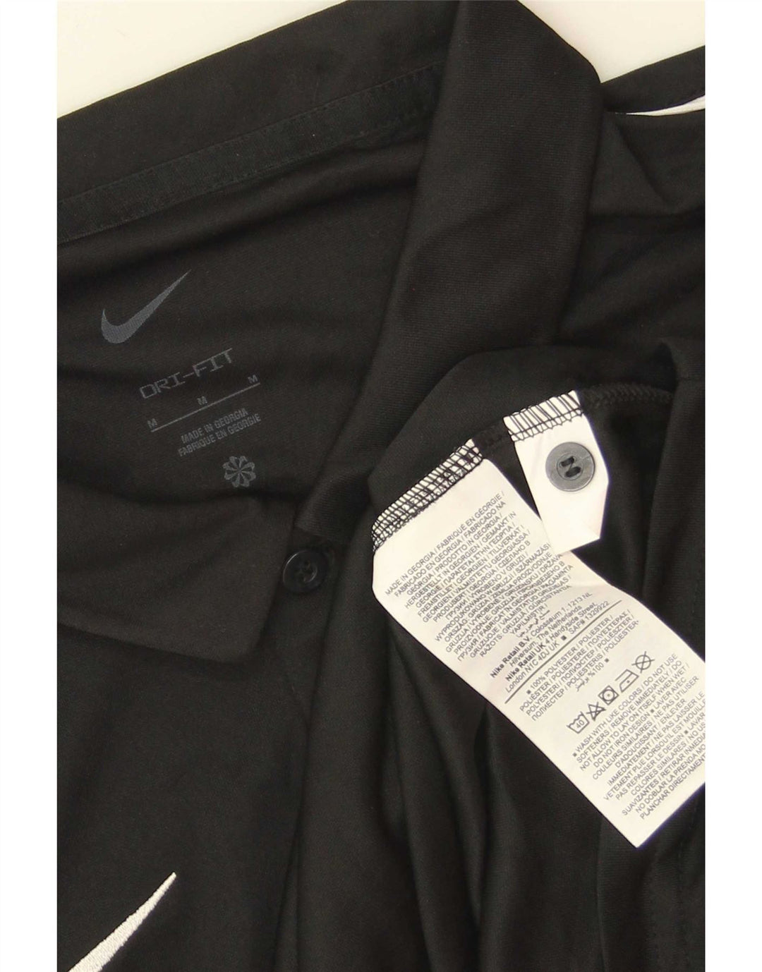 Tricou polo Nike Dri Fit pentru bărbați, poliester mediu negru