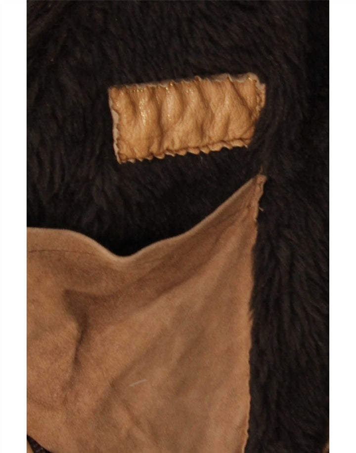 Jachetă din shearling pentru bărbați vintage UK 38 din piele maro medie
