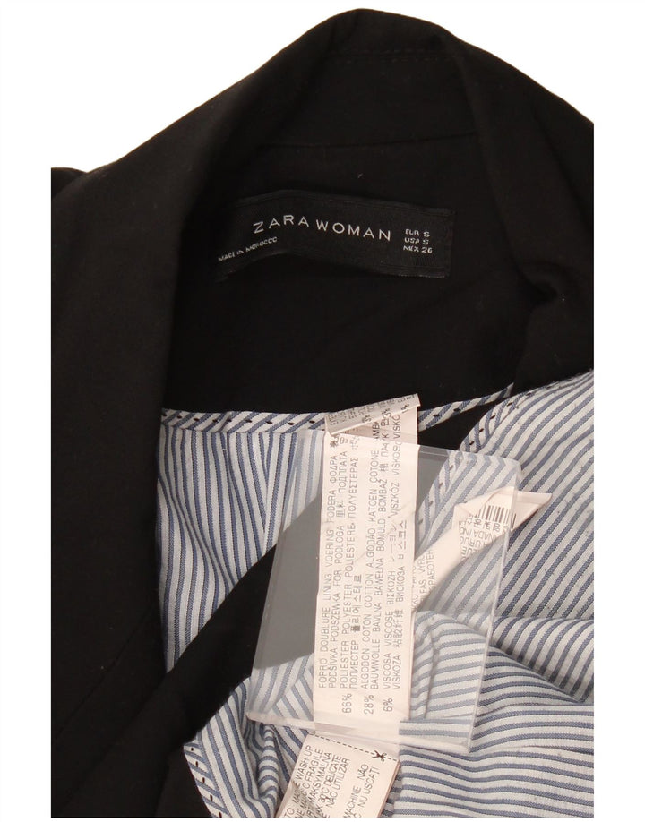 Jachetă pentru femei ZARA cu 1 nasture, UK 10, poliester negru mic