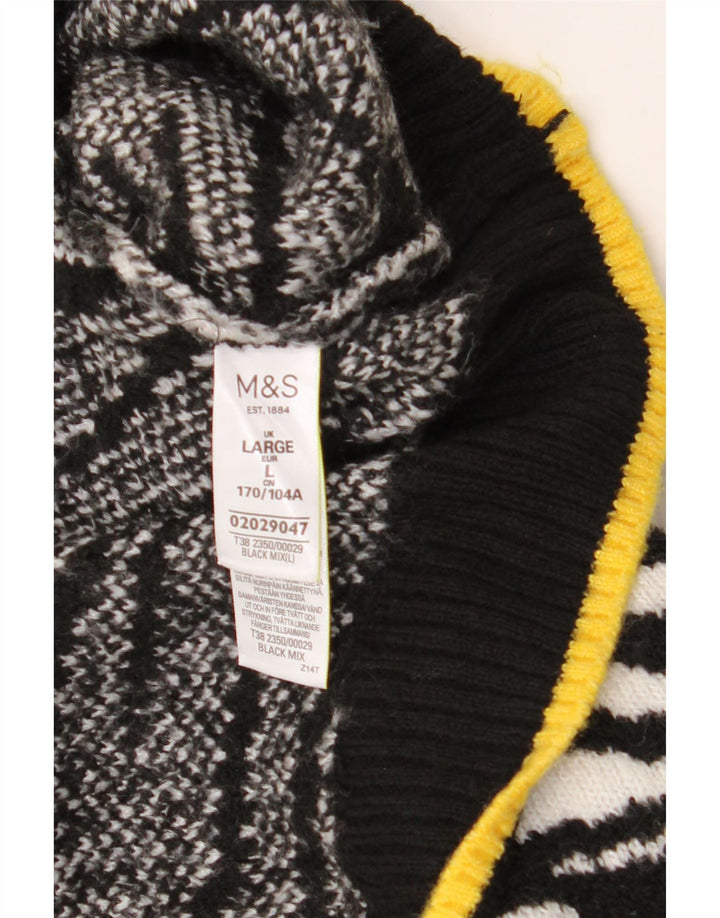 MARKS & SPENCER Womens Crew Neck Jumper Sweater UK 14 Large Black Vintage Marks & Spencer and Second-Hand Marks & Spencer from Messina Hembry 