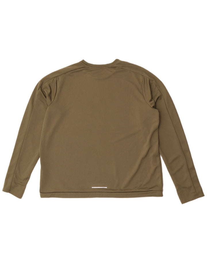 Nike pentru bărbați Dri Fit Top cu mânecă lungă XL Kaki Poliester