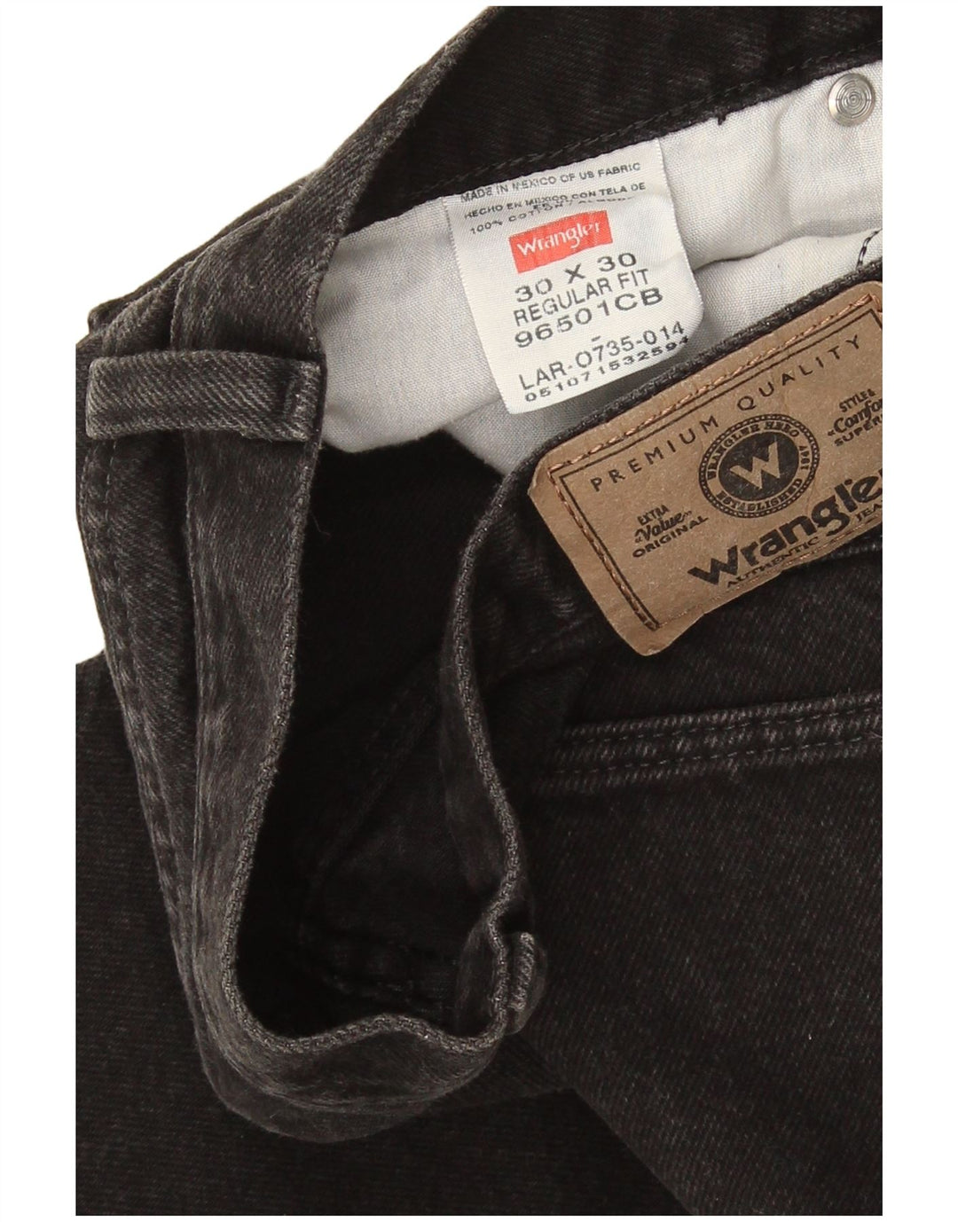 Blugi drepti Wrangler pentru bărbați, cu ajustare normală, W30 L30, bumbac negru