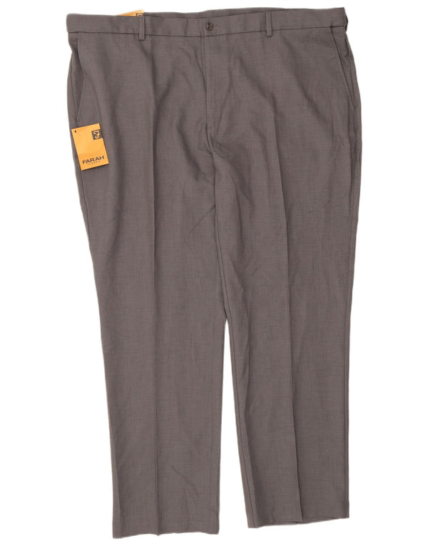 Farah Pantaloni Chino Drepți Bărbați L48 L31 Gri Poliester