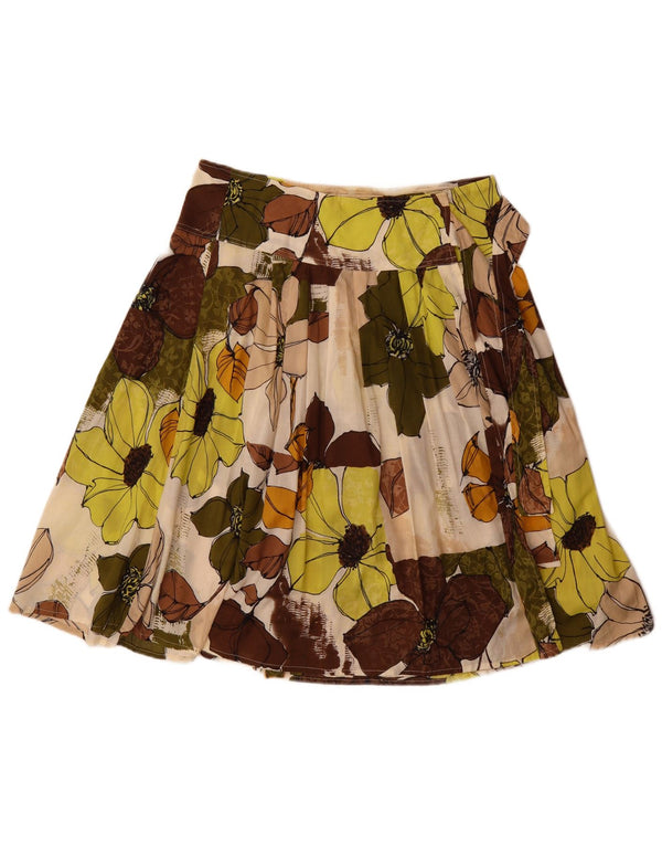 Fusta Wrap Vintage Femei IT 48 XL W32 Multicolor Floral Bumbac Boem