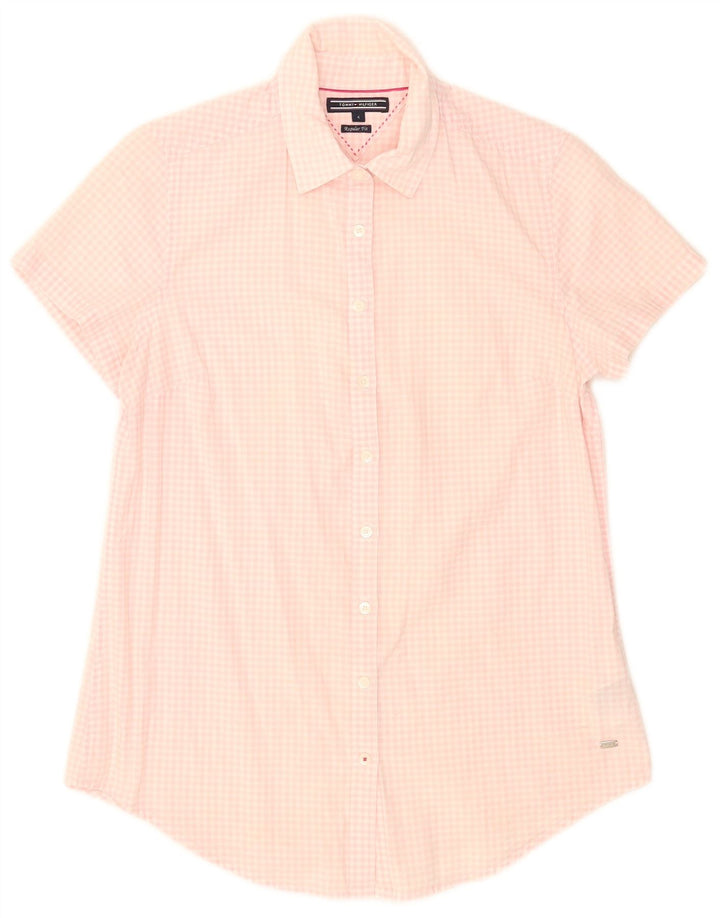 Cămașă cu mânecă scurtă Tommy Hilfiger pentru femei US 4 Small Pink Gingham