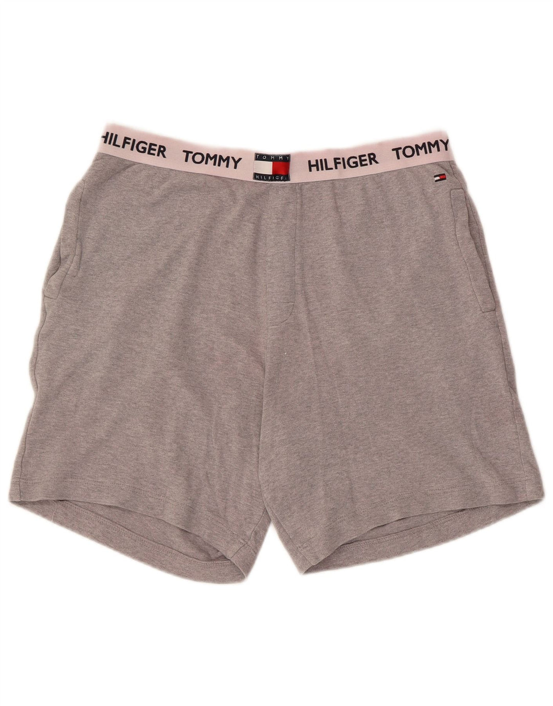 Pantaloni scurți sport grafic Tommy Hilfiger pentru bărbați, bumbac gri mediu