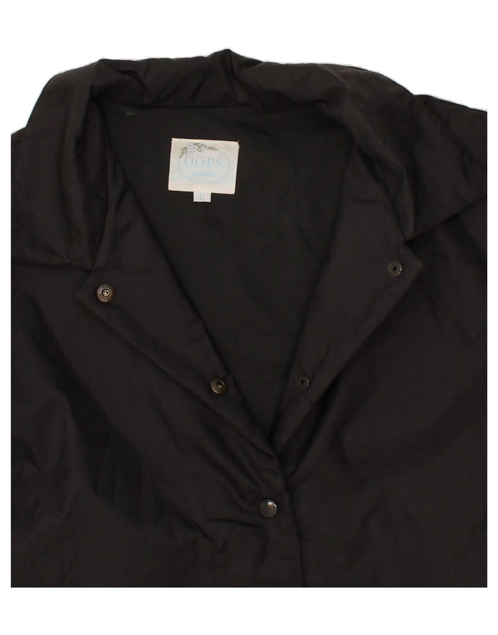 VINTAGE Womens Bomber Jacket UK 16 Large Black Polyester Vintage Vintage and Second-Hand Vintage from Messina Hembry 