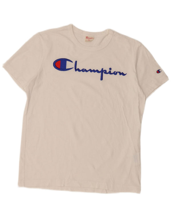 Tricou grafic supradimensionat pentru femei Champion UK 6 XS Bumbac alb