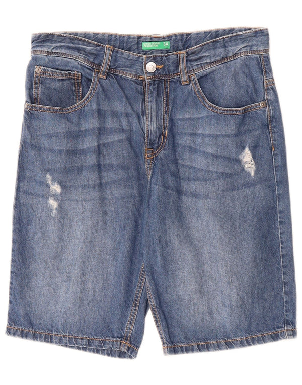United Colors of Benetton Pantaloni scurți din denim pentru băieți 13-14 ani W32 3XL Albastru