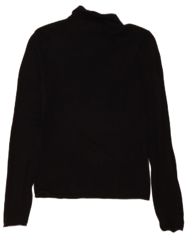 Pulover pentru femei cu gât rulat Zara UK 12, viscoză medie, neagră