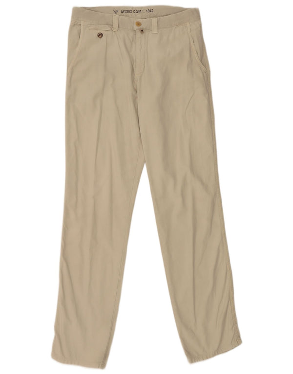 Pantaloni chino drepți pentru bărbați Avirex L32 L33 bumbac bej