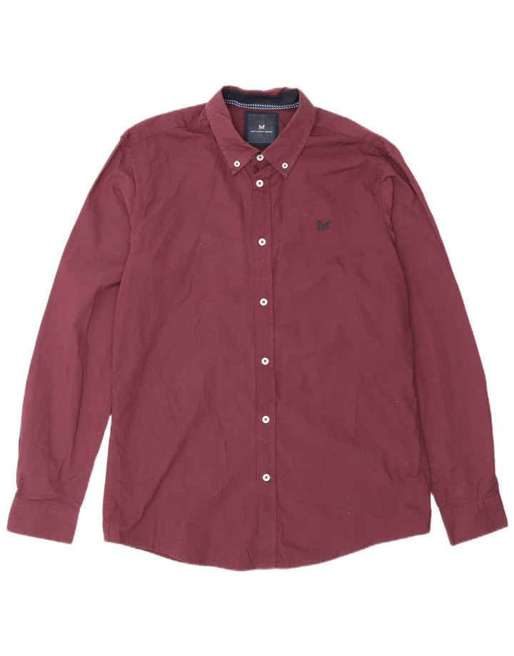 Crew Clothing Cămașă Slim Fit pentru bărbați Medium Burgundy Spotted