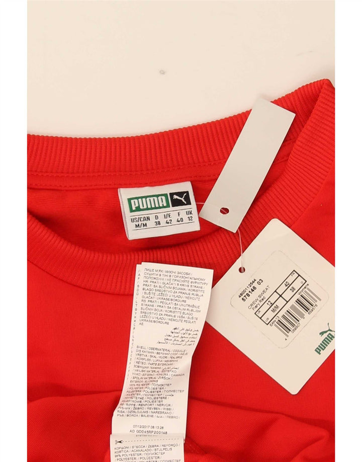 Pulover de hanorac grafic Puma pentru femei UK 12 Medium Red Colorblock