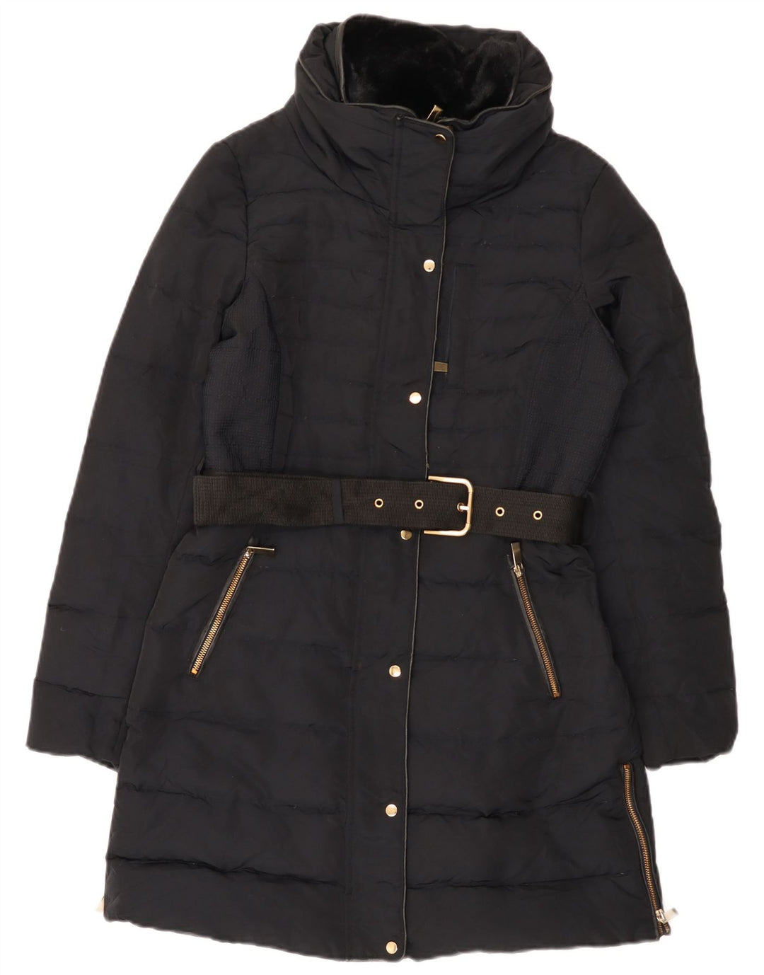 Palton căptușit pentru femei Zara UK 14 Medium Black