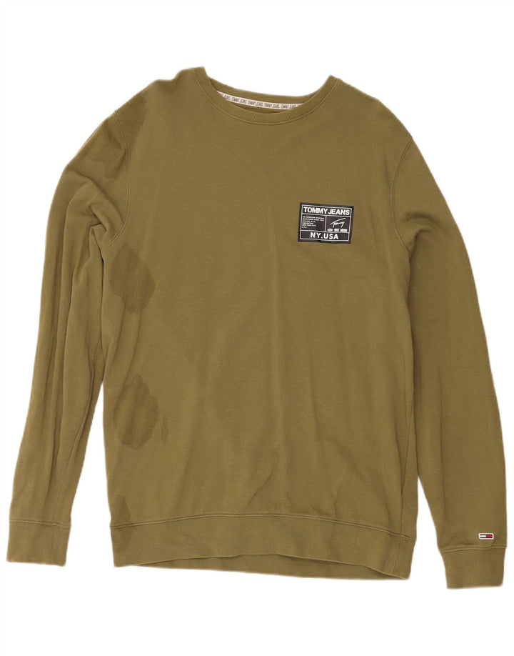 Hanorac pentru bărbați Tommy Hilfiger Pulover mare din bumbac kaki