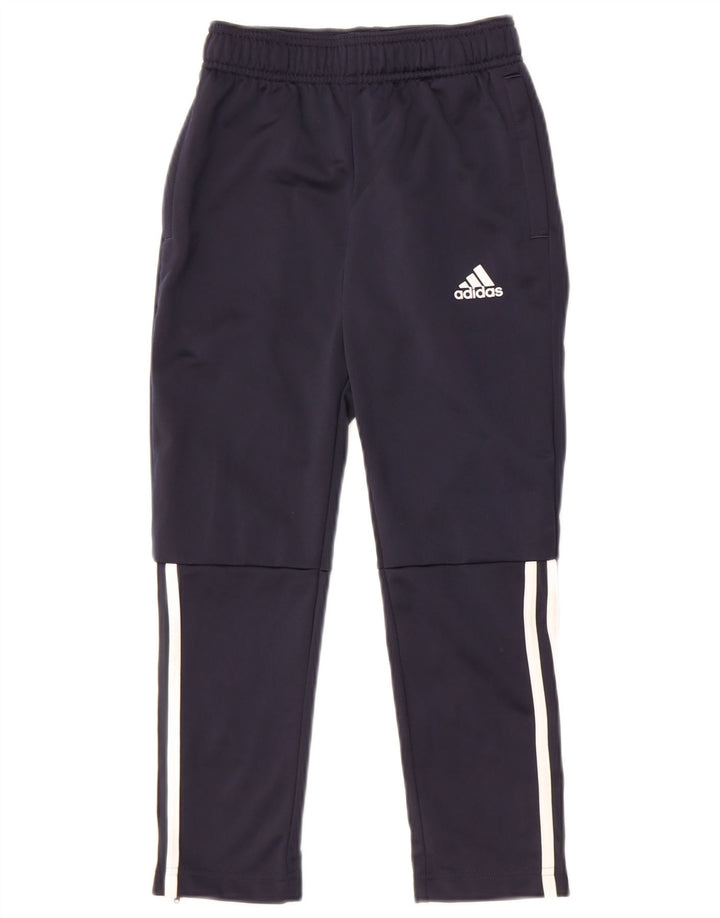 Pantaloni de trening Adidas baieti 7-8 ani poliester bleumarin