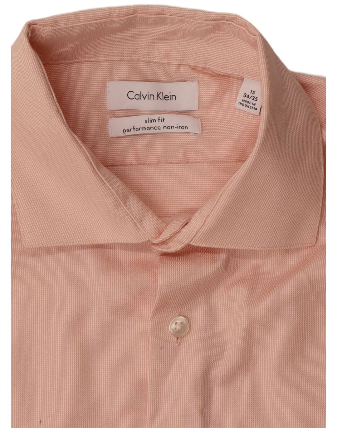 Cămașă Slim Fit CALVIN KLEIN pentru bărbați, mărimea 15, bumbac roz mediu