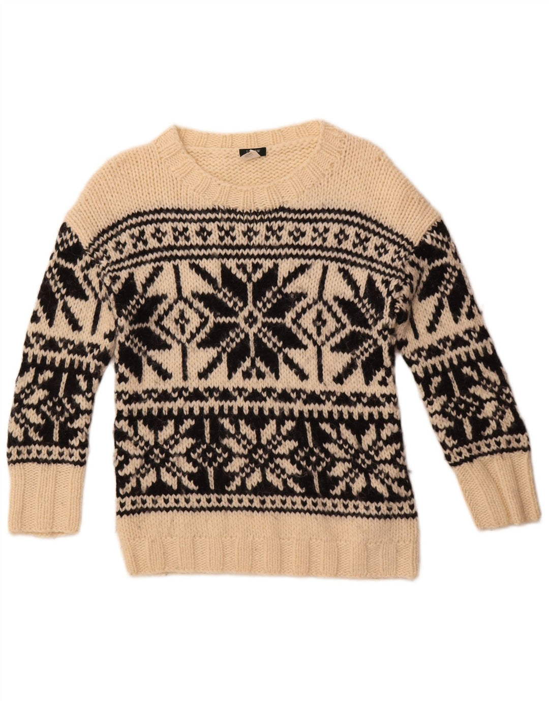 J. Crew Pulover pentru femei cu gât de barcă UK 12 Medium Off White Fair Isle