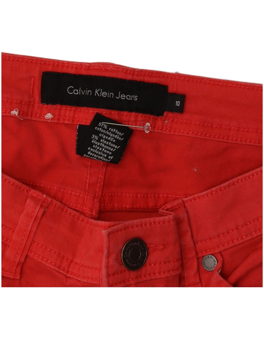 Pantaloni casual drepti Calvin Klein pentru femei US 10 Medium W32 L26 Red