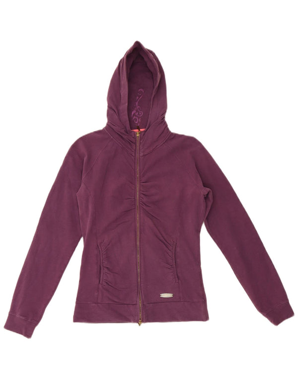 Pulover pentru femei Champion, cu fermoar, cu glugă, UK 12, bumbac violet mediu