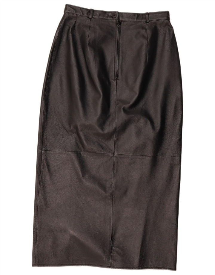 Fusta de piele vintage pentru femei W28 Medium Black Leather