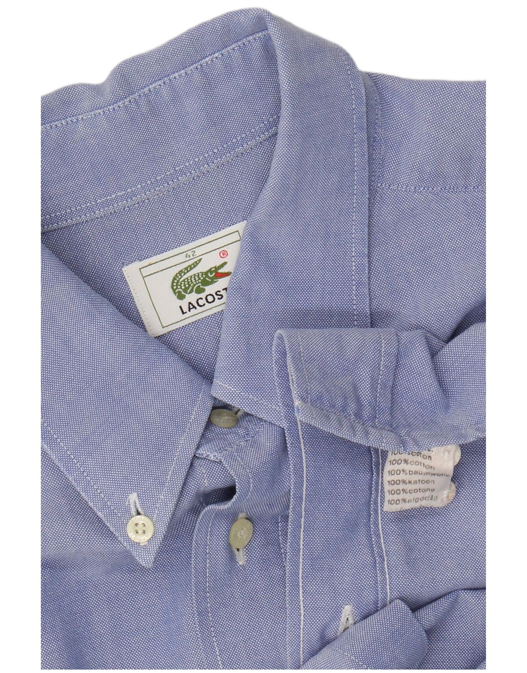 Cămașă cu mânecă scurtă pentru bărbați Lacoste Mărimea 42 Bumbac albastru mare