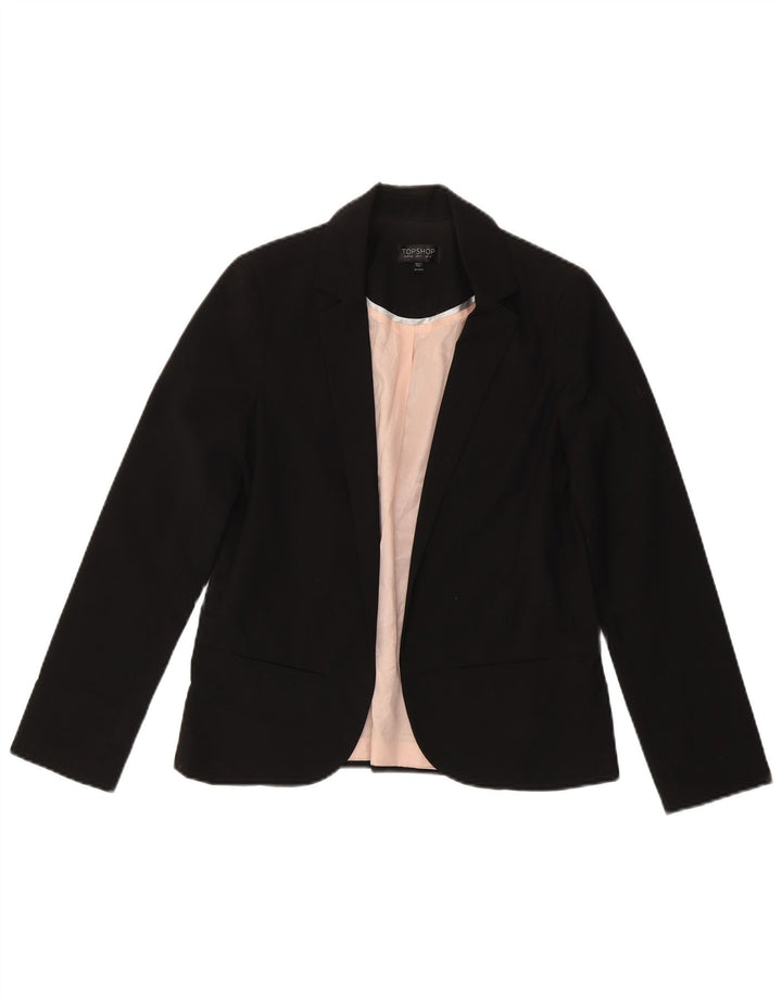 Topshop Jachetă Blazer deschisă pentru femei UK 8 Small Negru Poliester